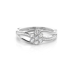 Runder Diamant-Clusterring mit Illusionsplatte in Krappenfassung