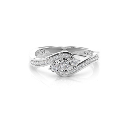 Illusion Plate Prong Setting Everyday Wear Ring