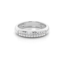 Micro Prong Einstellung rundes Diamant Hochzeitsband
