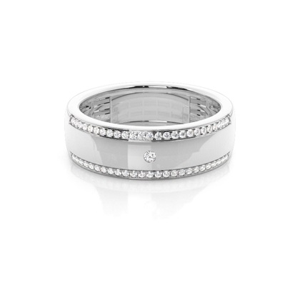 Micro Prong and Bezel Set Diamond Wedding Band