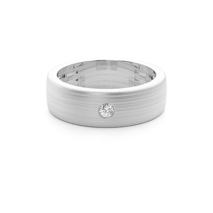 Bezel Set Round Diamond Wedding Band