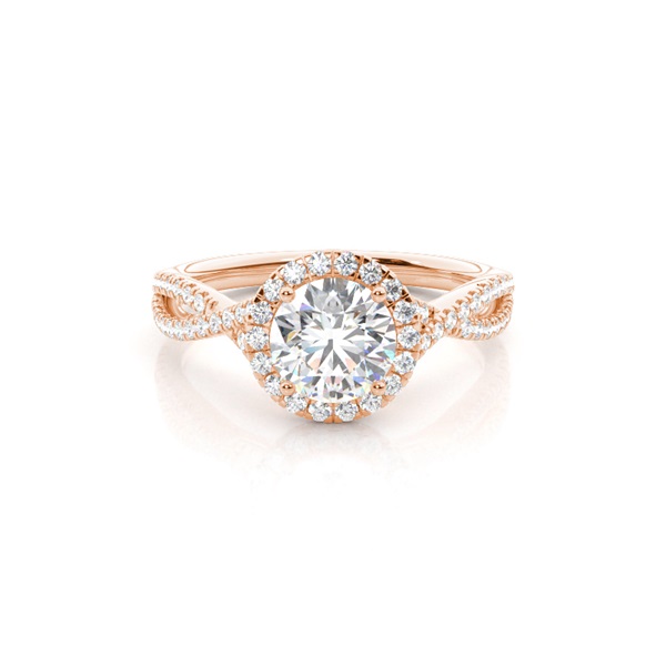 Prong Setting Diamond Halo Engagement Ring