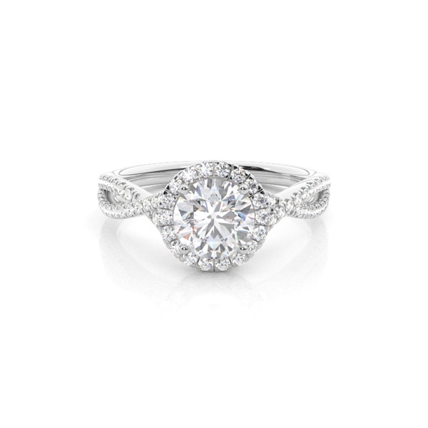 Prong Setting Moissanite Halo Engagement Ring