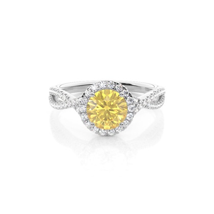Yellow Diamond Halo Engagement Ring
