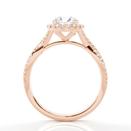 Prong-Einstellung Diamant Halo-Verlobungsring