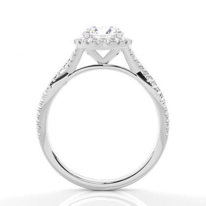 Prong-Einstellung Diamant Halo-Verlobungsring