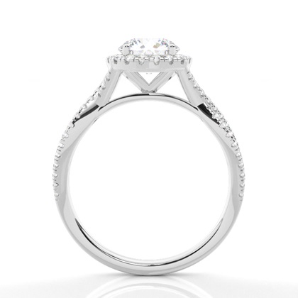 Prong-Einstellung Moissanit Halo-Verlobungsring