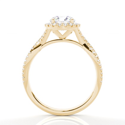 Prong-Einstellung Diamant Halo-Verlobungsring