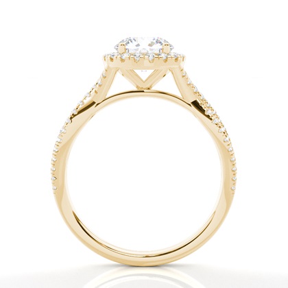 Prong-Einstellung Moissanit Halo-Verlobungsring