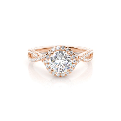 Rose Gold Halo Diamond Engagement Rings