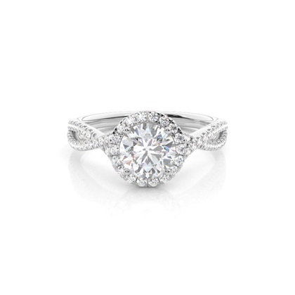 Prong Setting Moissanite Halo Engagement Ring