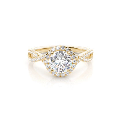 Yellow Gold Halo Diamond Engagement Rings