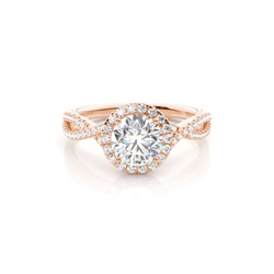 Prong Setting Diamond Halo Engagement Ring