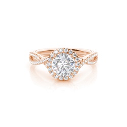 Prong Setting Moissanite Halo Engagement Ring