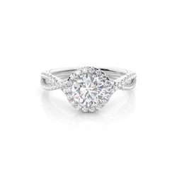 Prong Setting Moissanite Halo Engagement Ring
