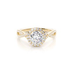 Prong Setting Diamond Halo Engagement Ring