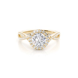 Prong Setting Moissanite Halo Engagement Ring