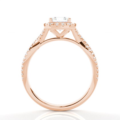 Prong-Einstellung Diamant Halo-Verlobungsring