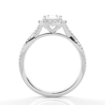 Prong-Einstellung Diamant Halo-Verlobungsring