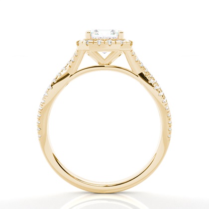 2.00 Carat Gelbgold Halo Verlobungsringe