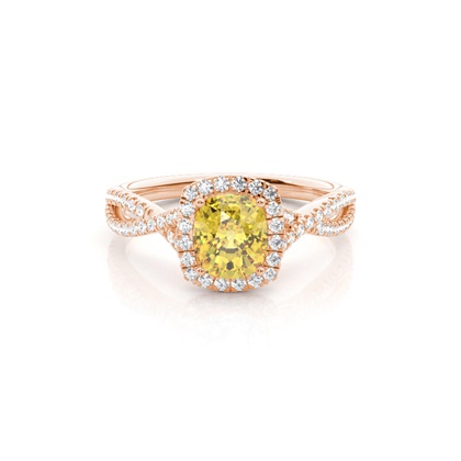 Yellow Diamond Halo Engagement Ring