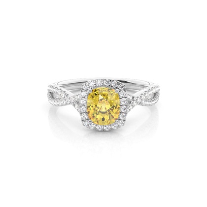 Yellow Diamond Halo Engagement Ring