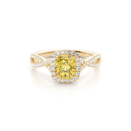 Yellow Diamond Halo Engagement Ring