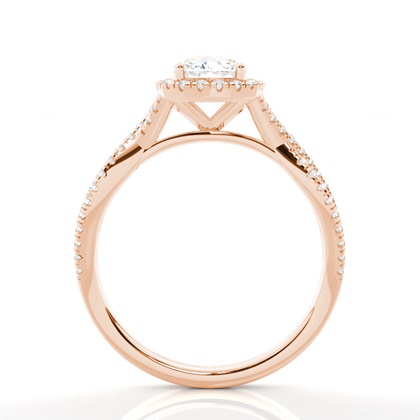 Prong-Einstellung Diamant Halo-Verlobungsring