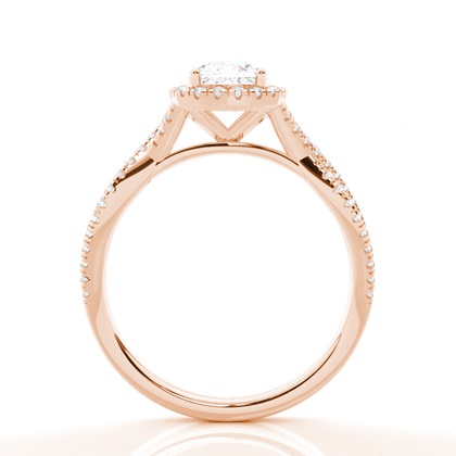 Prong-Einstellung Moissanit Halo-Verlobungsring