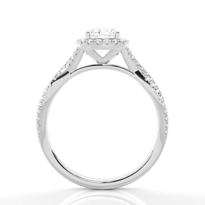 Prong-Einstellung Diamant Halo-Verlobungsring