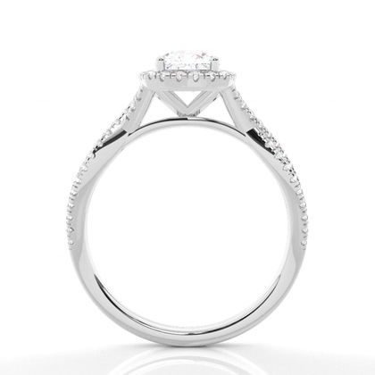 Prong-Einstellung Moissanit Halo-Verlobungsring