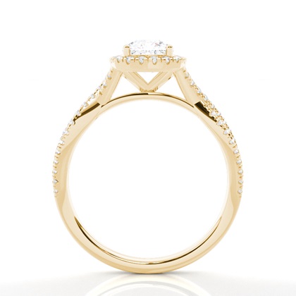 Prong-Einstellung Moissanit Halo-Verlobungsring