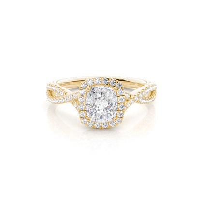 Prong Setting Moissanite Halo Engagement Ring