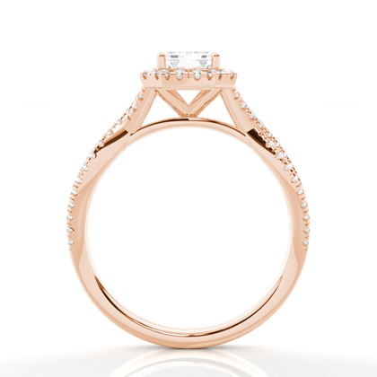 2.00 Carat Rotgold Verdrehte Verlobungsringe