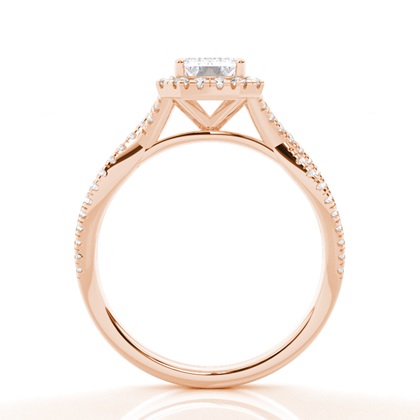 Prong-Einstellung Moissanit Halo-Verlobungsring