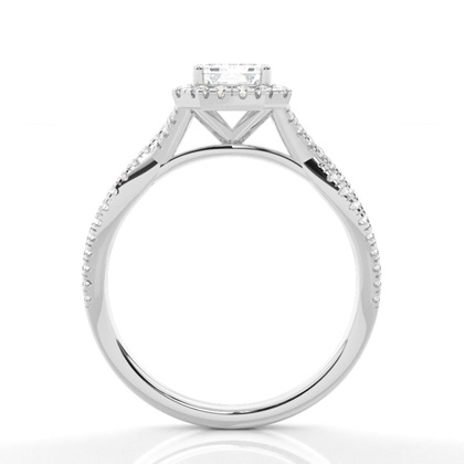 Prong-Einstellung Diamant Halo-Verlobungsring