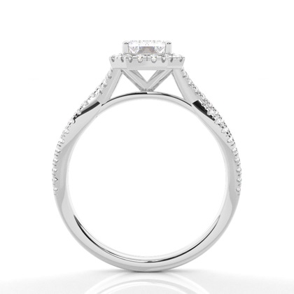 Prong-Einstellung Moissanit Halo-Verlobungsring