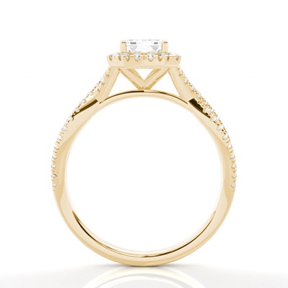 Prong-Einstellung Diamant Halo-Verlobungsring