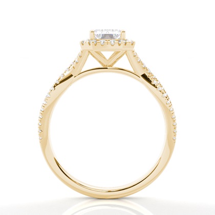 Prong-Einstellung Moissanit Halo-Verlobungsring