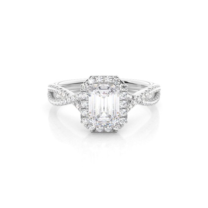 Prong Setting Moissanite Halo Engagement Ring