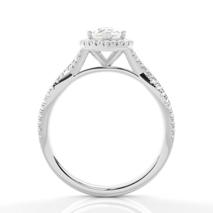 Prong-Einstellung Diamant Halo-Verlobungsring