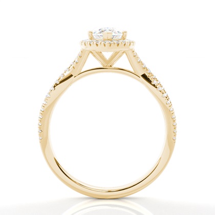 Prong-Einstellung Diamant Halo-Verlobungsring