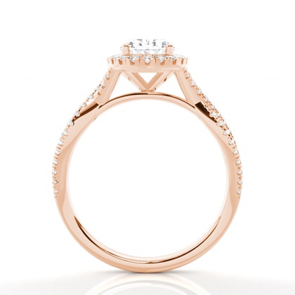 Prong-Einstellung Diamant Halo-Verlobungsring