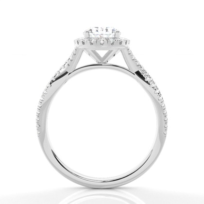 1.00 Carat Platin Halo Verlobungsringe