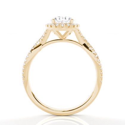 Prong-Einstellung Diamant Halo-Verlobungsring