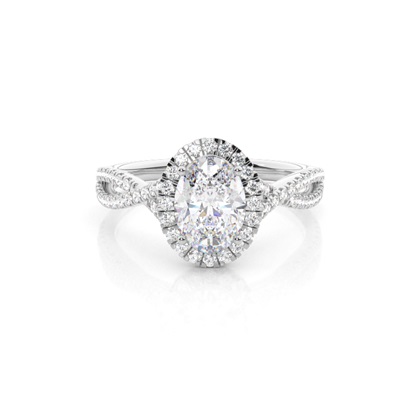 Prong Setting Moissanite Halo Engagement Ring