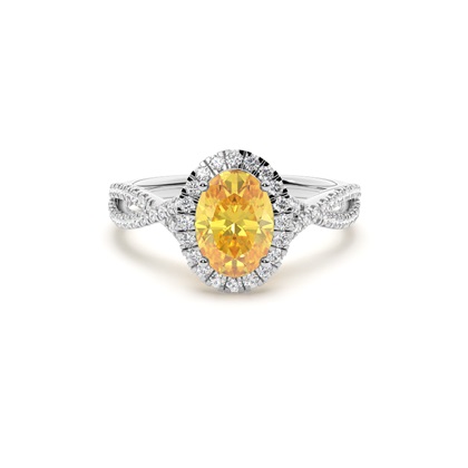 Yellow Diamond Halo Engagement Ring
