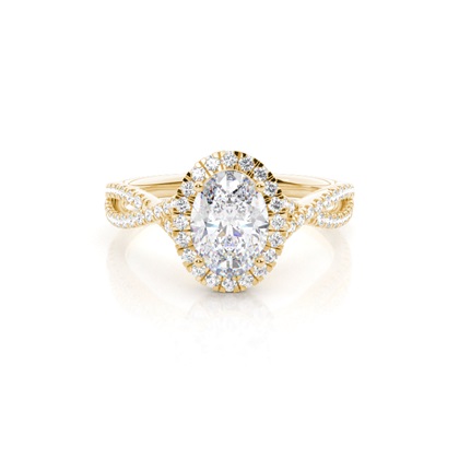 Prong Setting Moissanite Halo Engagement Ring
