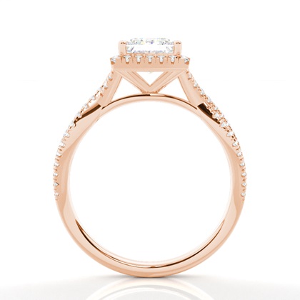 Prong-Einstellung Diamant Halo-Verlobungsring