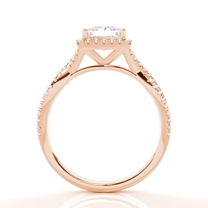 Prong-Einstellung Moissanit Halo-Verlobungsring